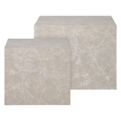 ronde salontafel set marmerlook afbeelding 2