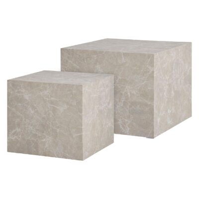 ronde salontafel set marmerlook afbeelding 3