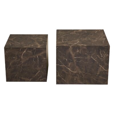 bruine marmerlook salontafel set afbeelding 2