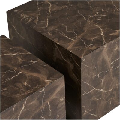 bruine marmerlook salontafel set afbeelding 4