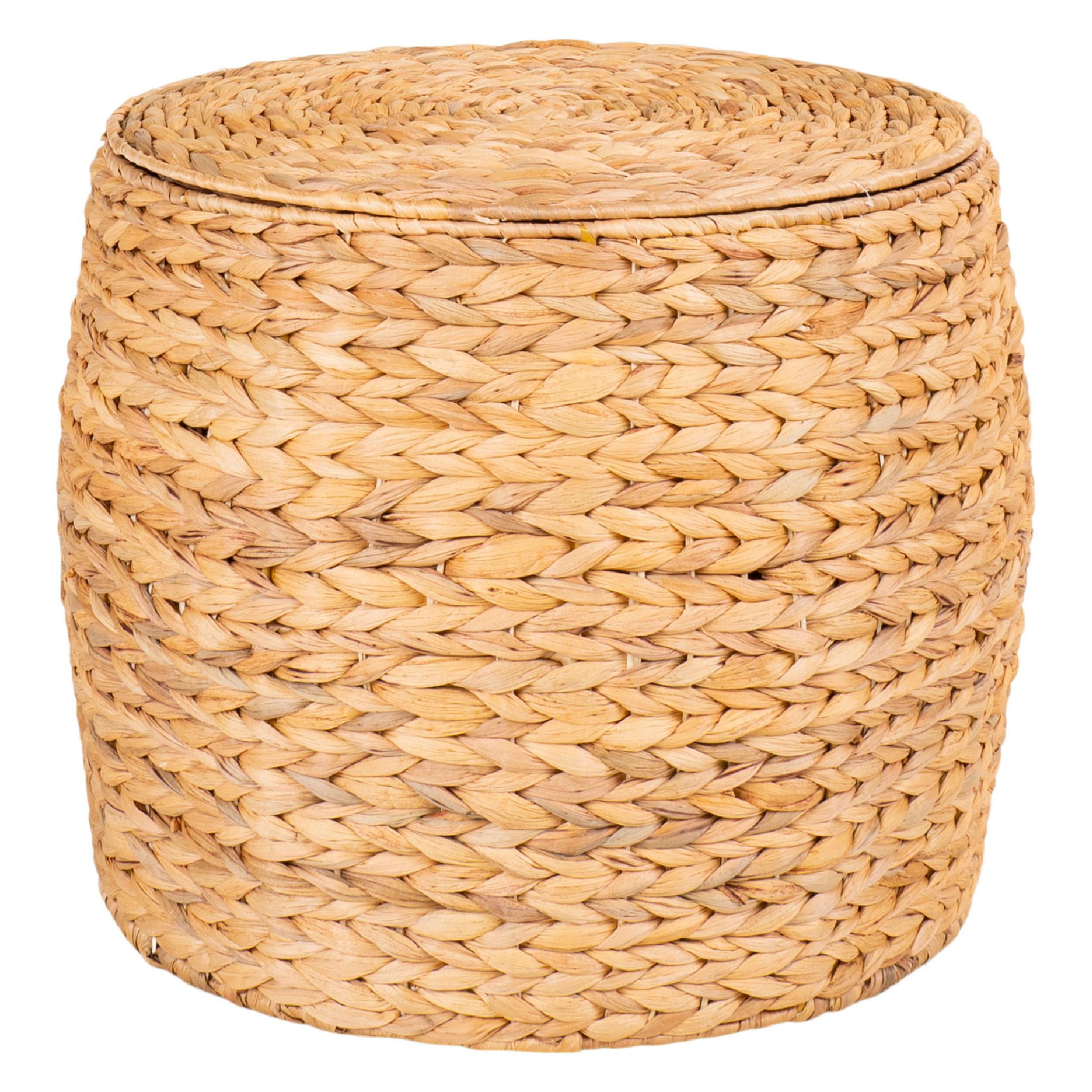 ronde rotan bijzettafel met opbergruimte afbeelding 1