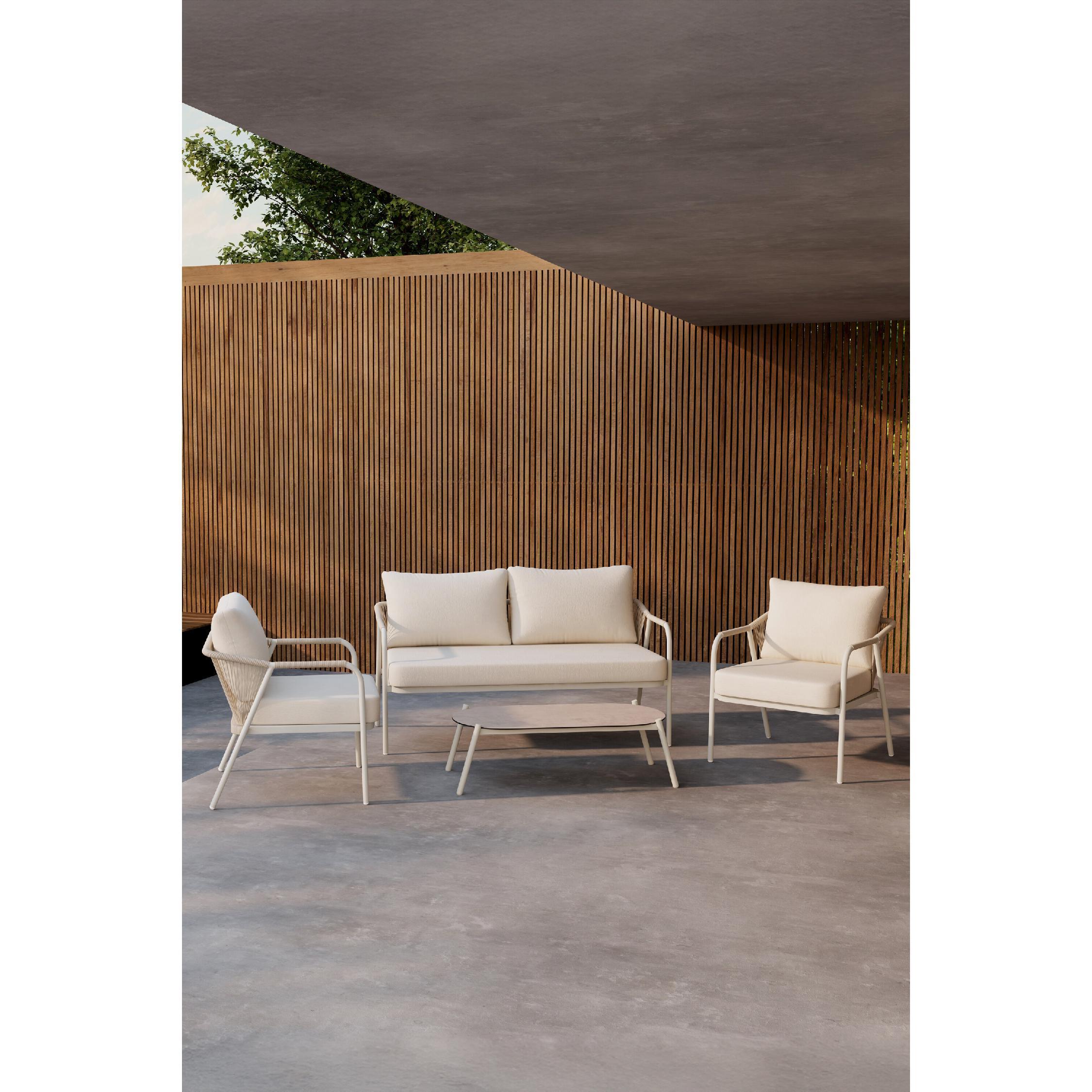 aluminium loungeset beige met kussens afbeelding 7