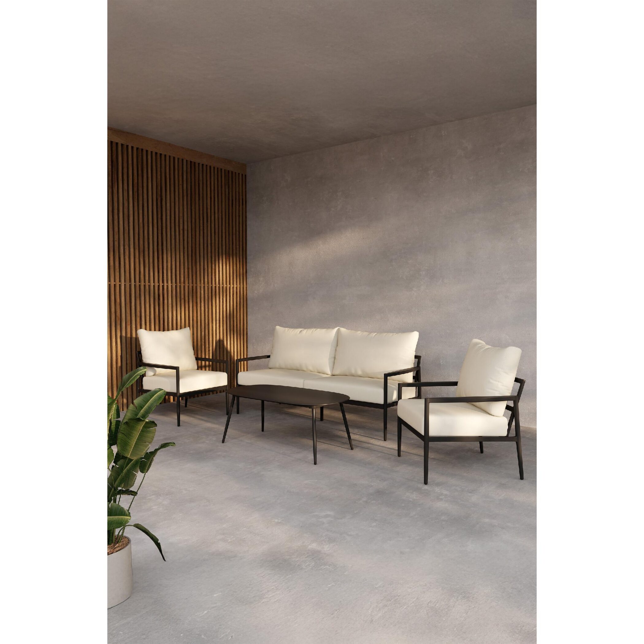 aluminium loungeset beige tuin afbeelding 6