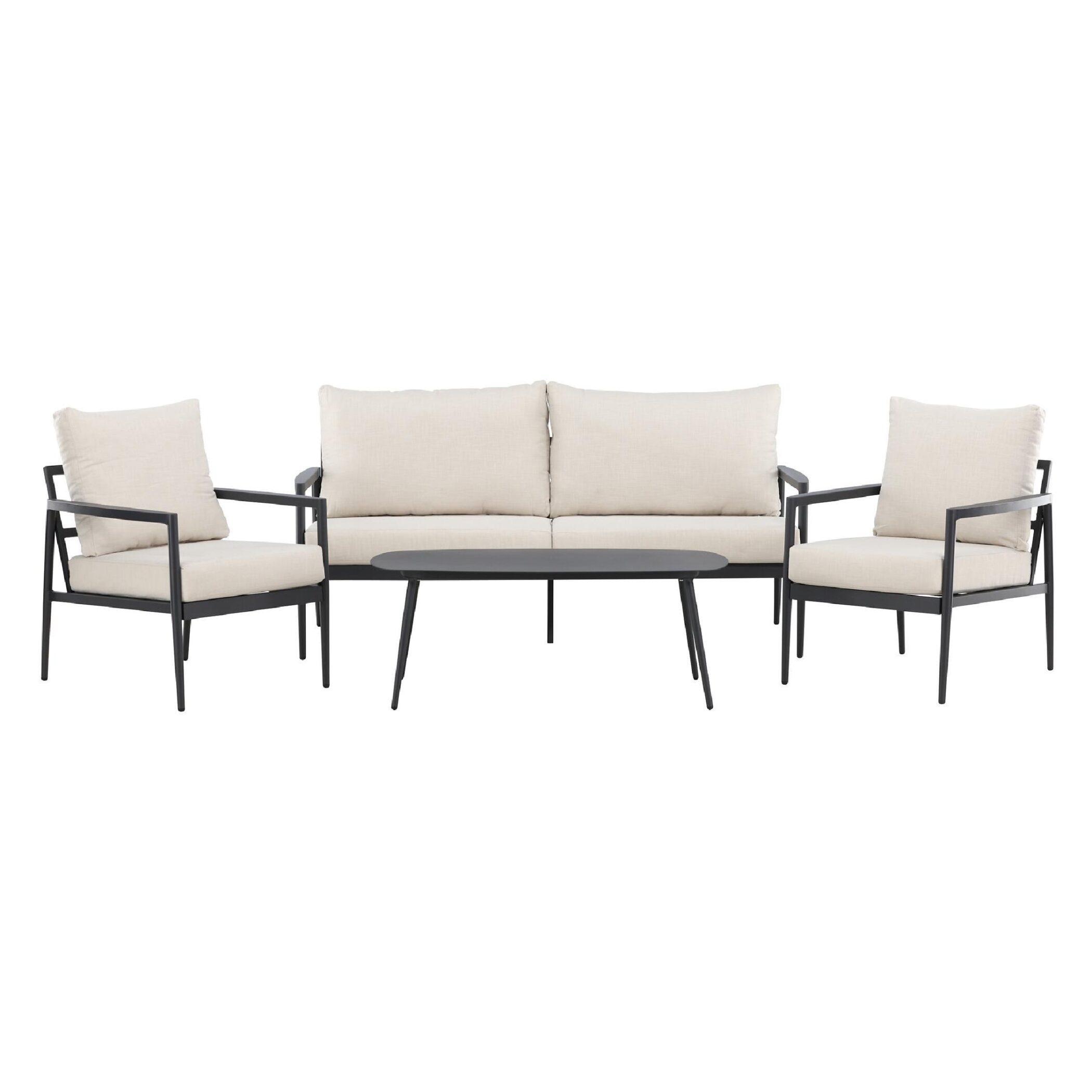 aluminium loungeset beige tuin afbeelding 1