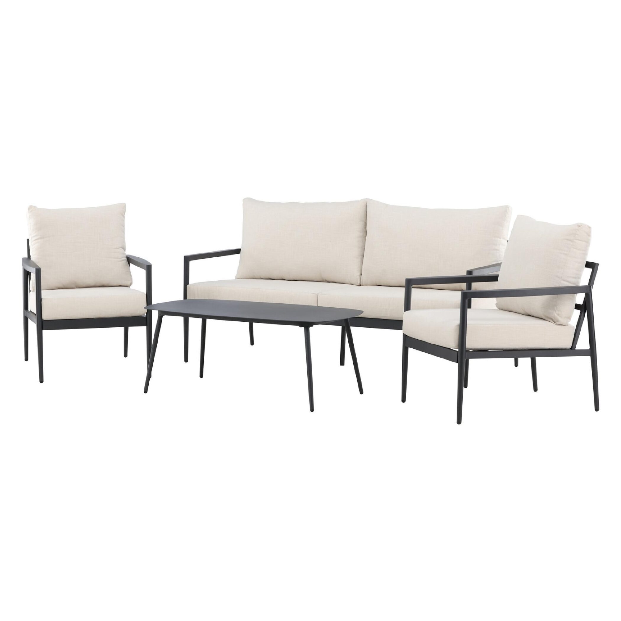 aluminium loungeset beige tuin afbeelding 2