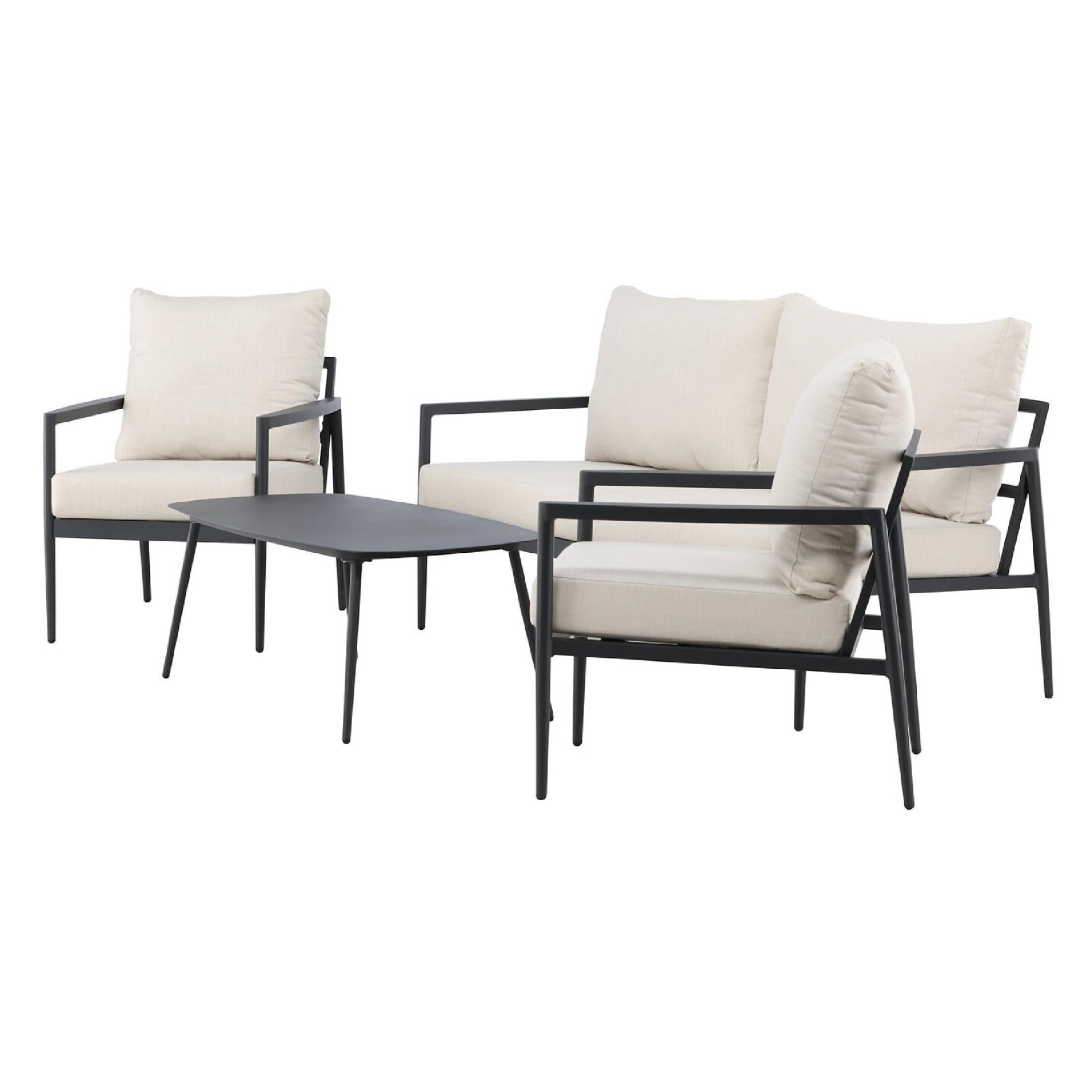 aluminium loungeset beige tuin afbeelding 3