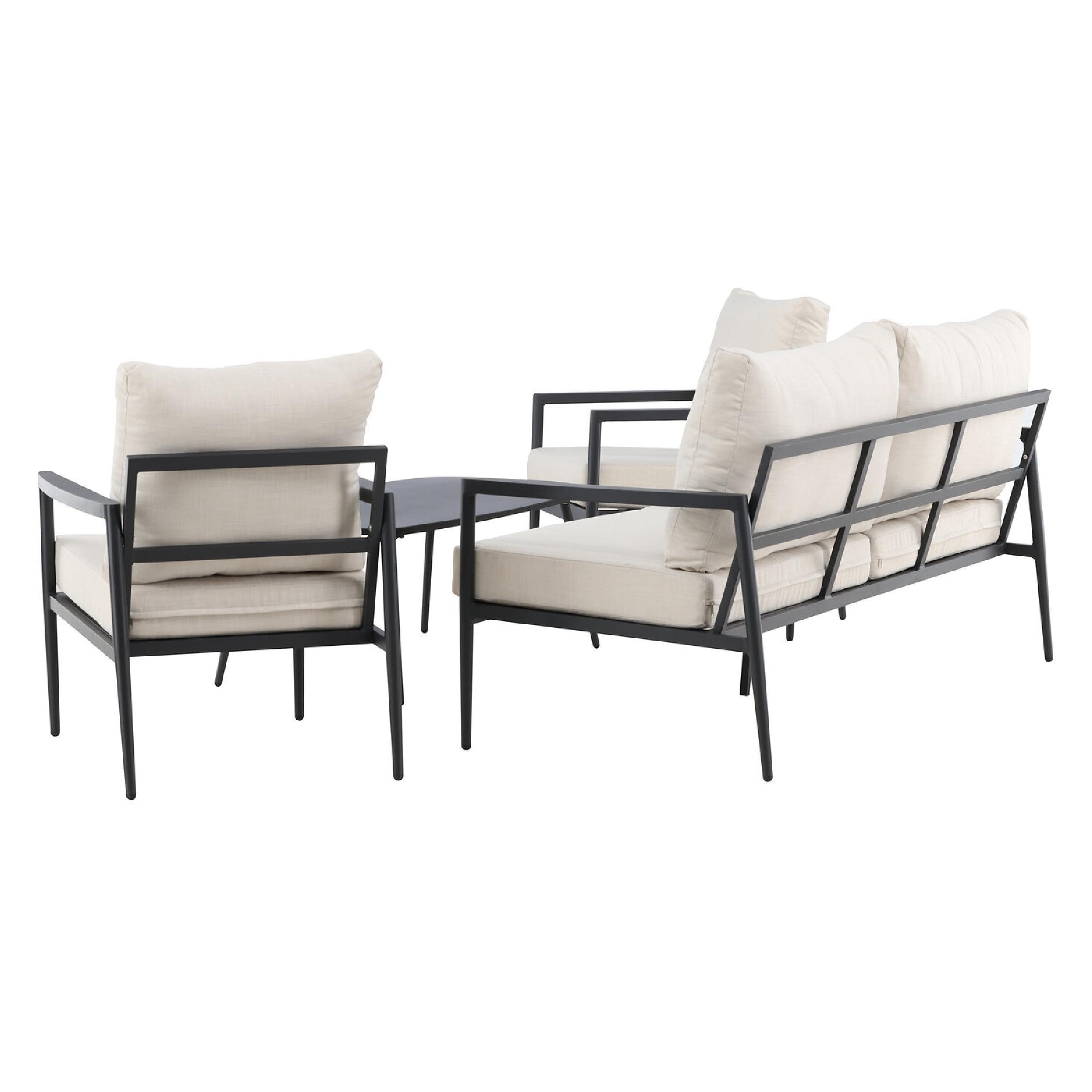 aluminium loungeset beige tuin afbeelding 5