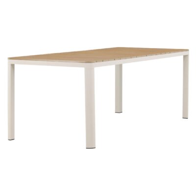 beige aluminium tuintafel houtlook afbeelding 1