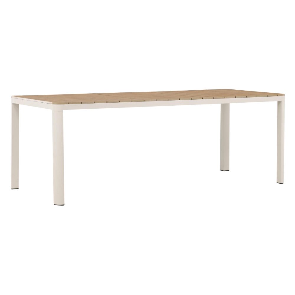 beige aluminium tuintafel houtlook afbeelding 3
