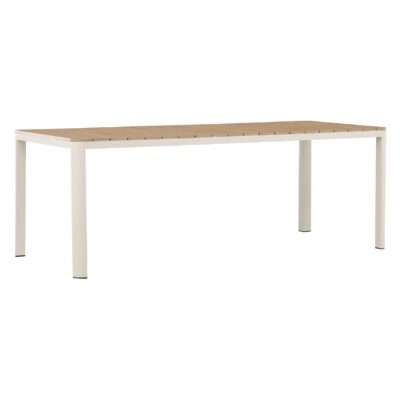 beige aluminium tuintafel houtlook afbeelding 3