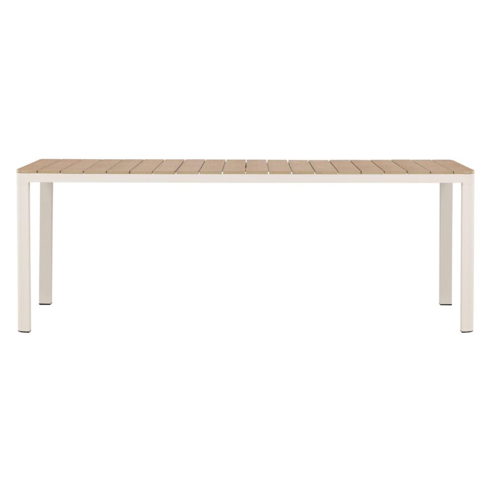 beige aluminium tuintafel houtlook afbeelding 4