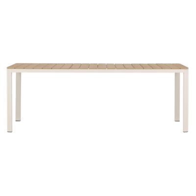 beige aluminium tuintafel houtlook afbeelding 4