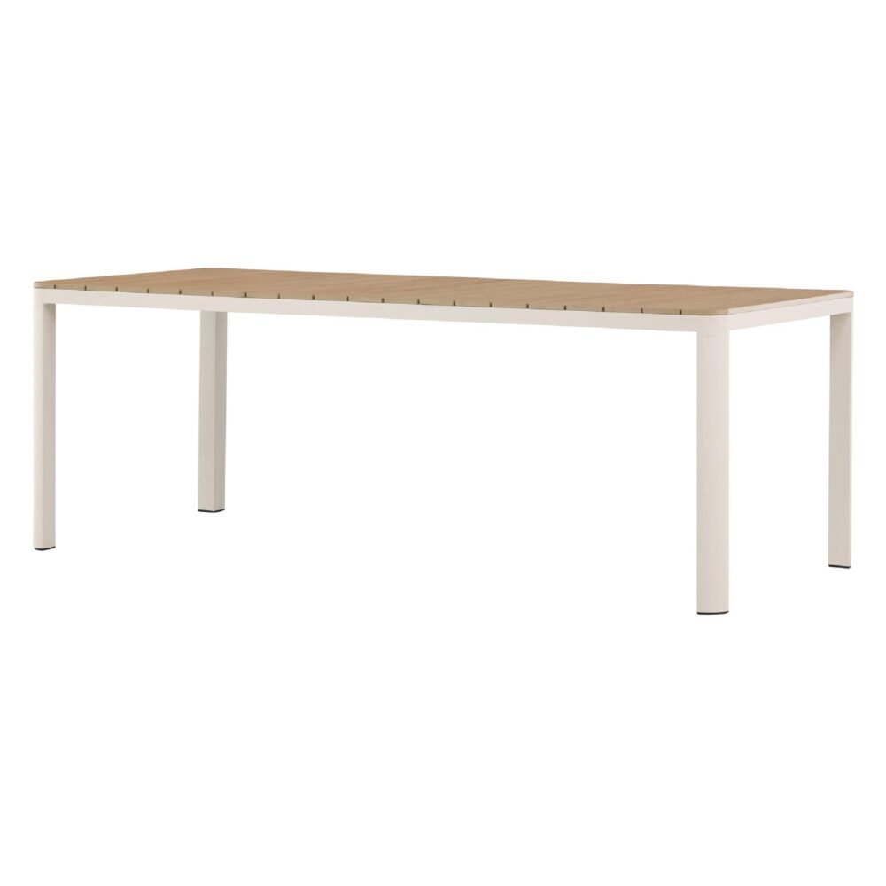 beige aluminium tuintafel houtlook afbeelding 5