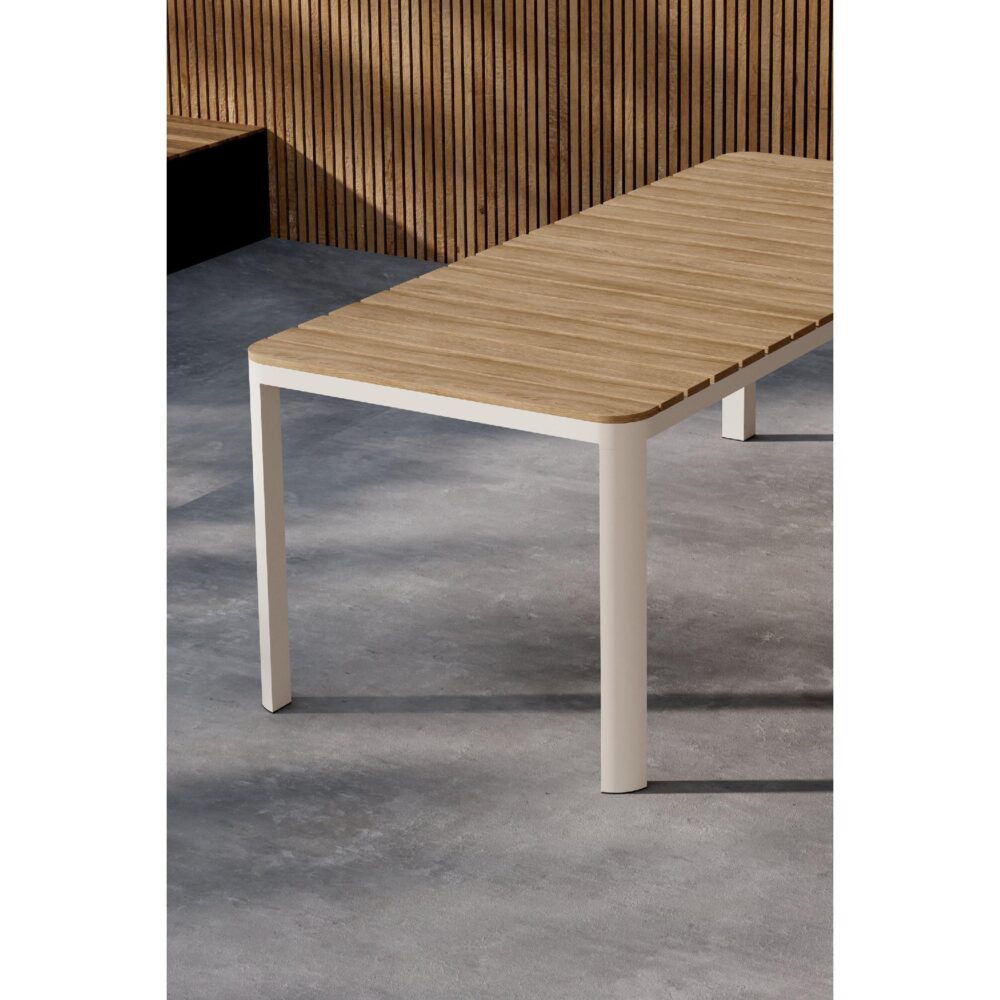 beige aluminium tuintafel houtlook afbeelding 10