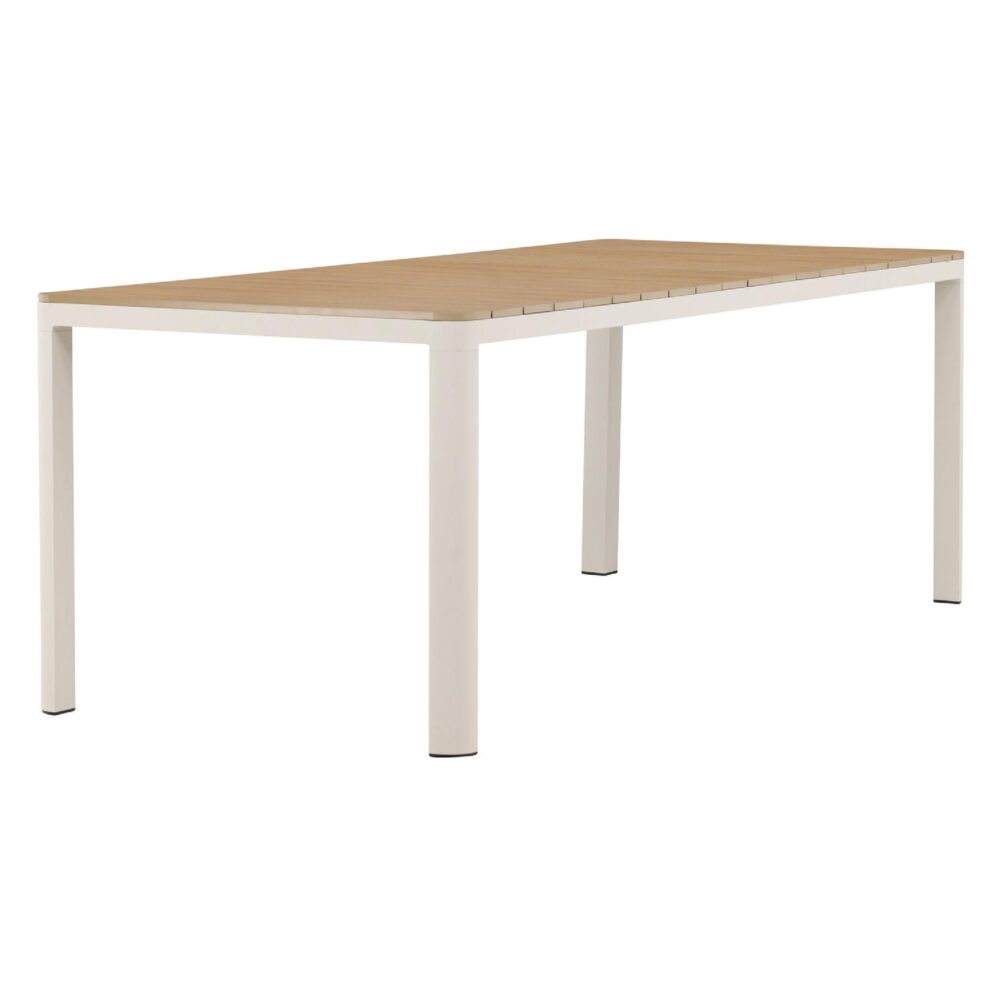 beige aluminium tuintafel houtlook afbeelding 8