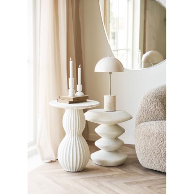 ronde witte fiberclay bijzettafel afbeelding 5