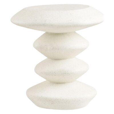 ronde witte fiberclay bijzettafel afbeelding 1