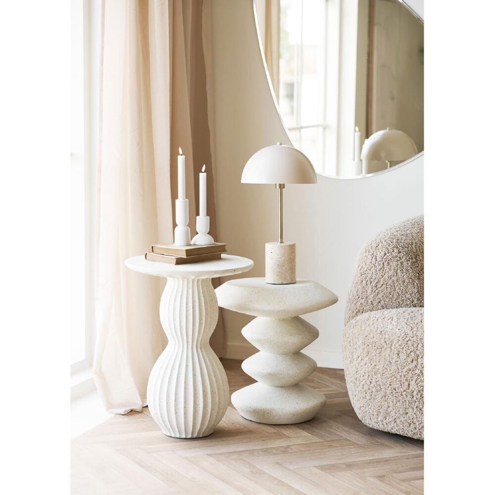 witte ronde bijzettafel fiberclay ø40x55 afbeelding 6