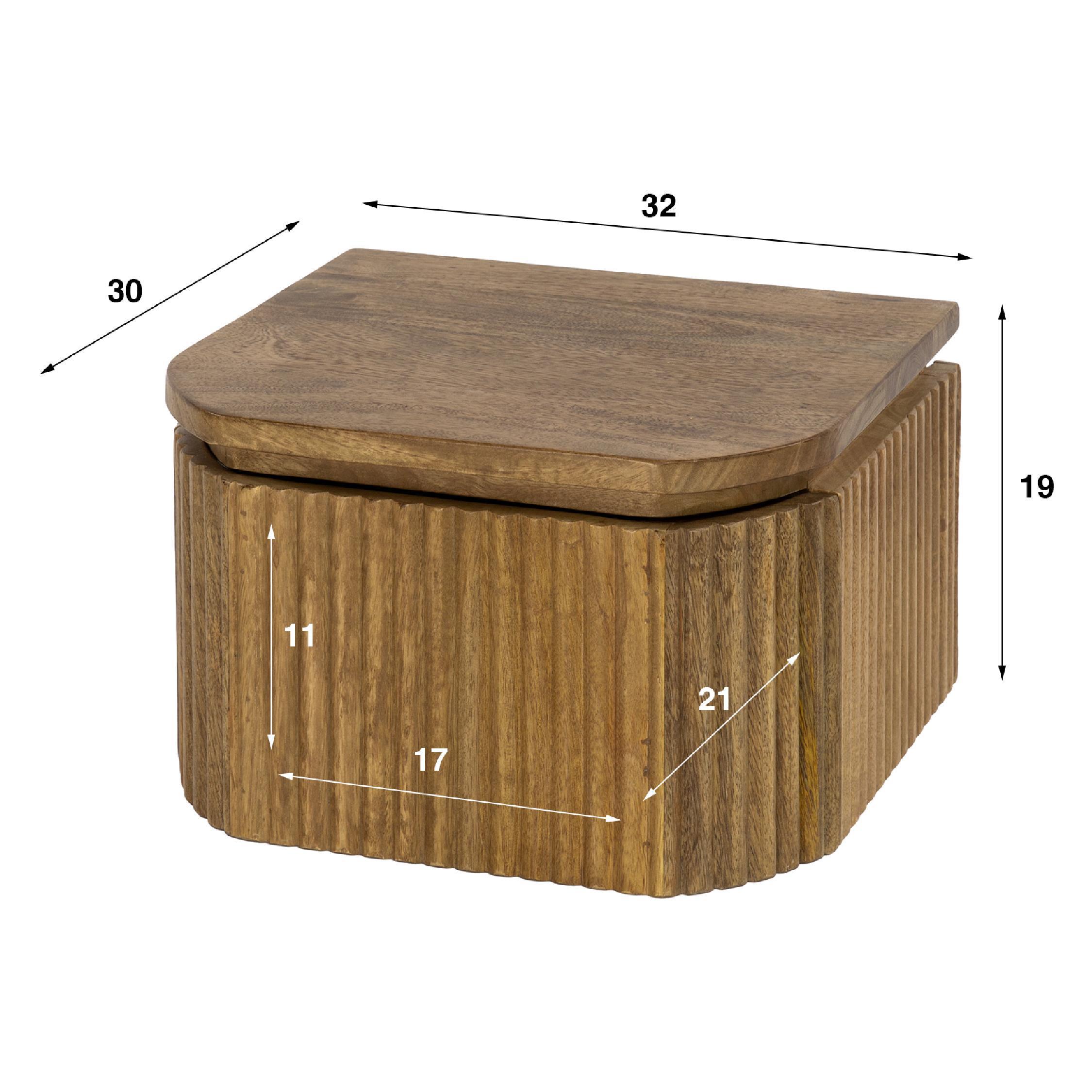 zwevend mangohouten nachtkastje Sari afbeelding 2