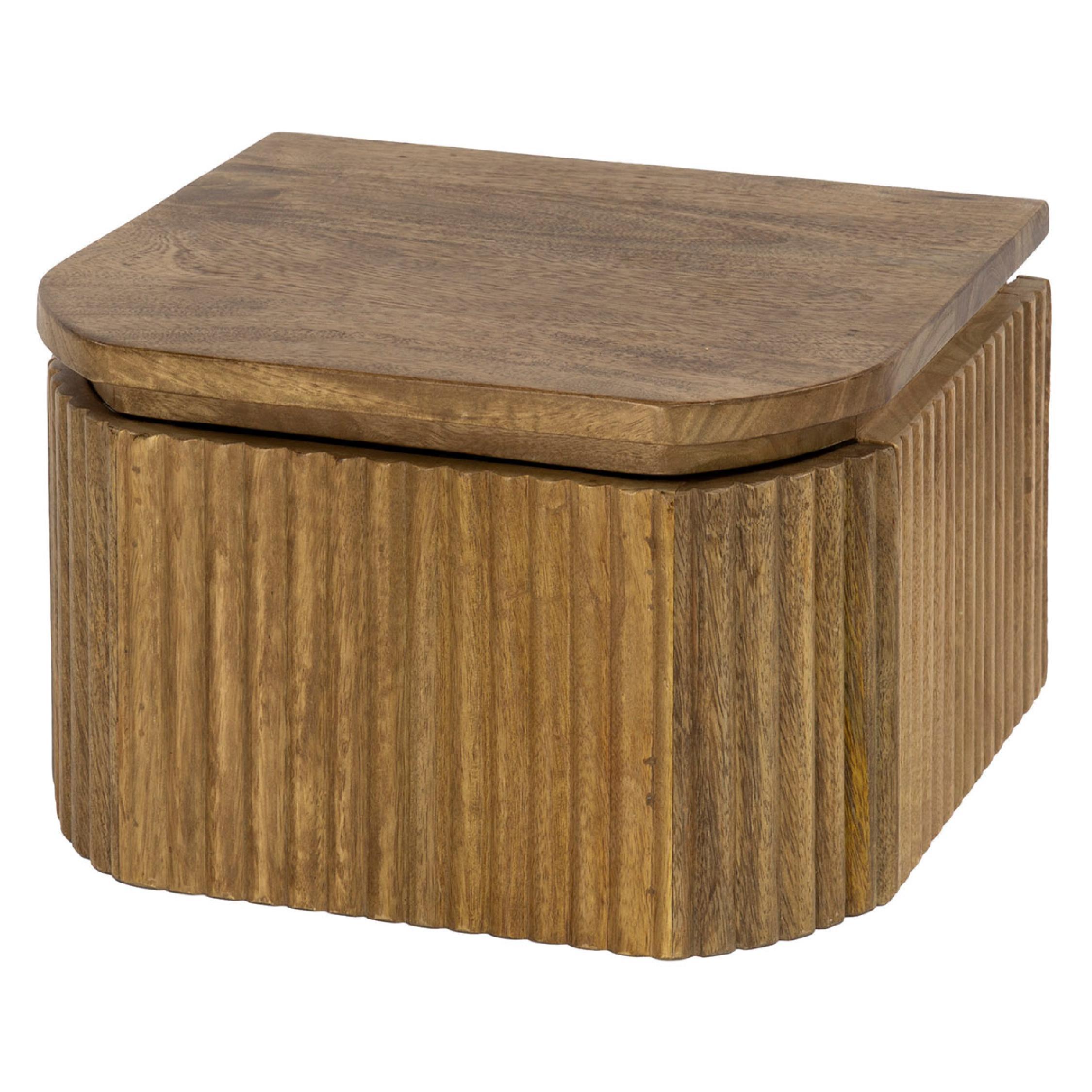 zwevend mangohouten nachtkastje Sari afbeelding 1