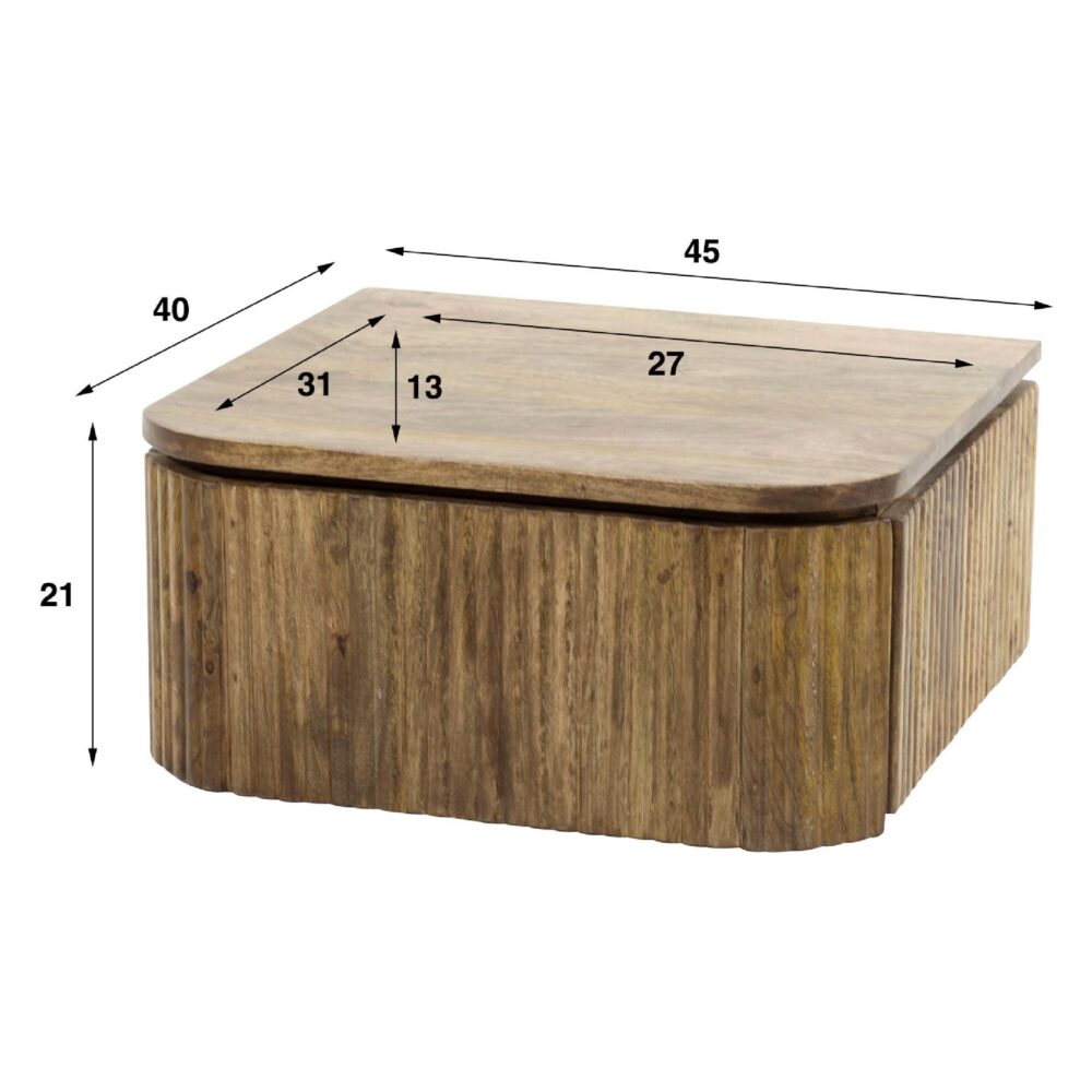 zwevend nachtkastje Sari mangohout afbeelding 2