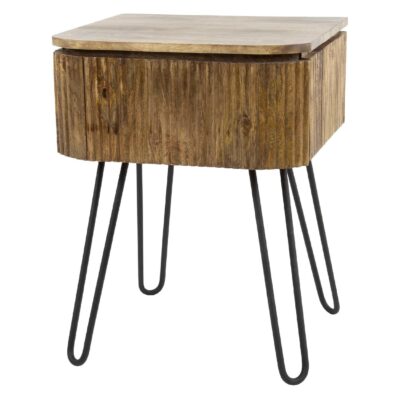 mangohouten nachtkastje Sari met lade afbeelding 1