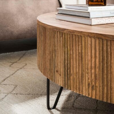 ronde mangohouten salontafel Sari 120 cm afbeelding 4