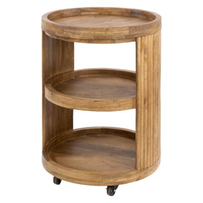 wijntrolley Sari mangohout met wielen afbeelding 1