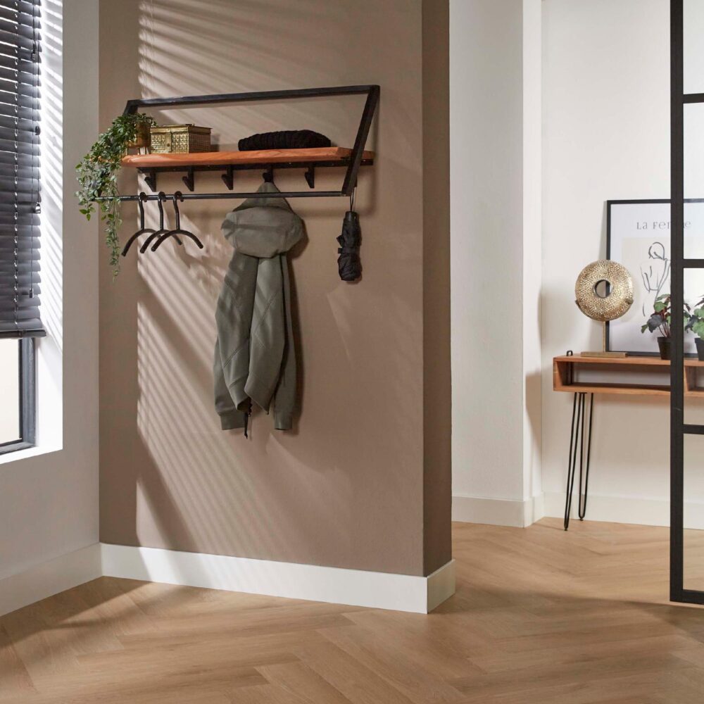 wandkapstok met hoedenplank en roede afbeelding 3