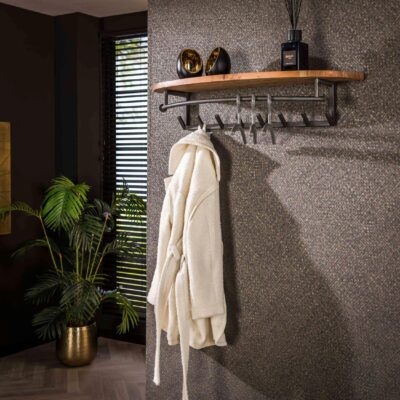 wandkapstok hout met roede en hoedenplank afbeelding 3