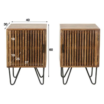 mangohouten nachtkastjes Milan afbeelding 2