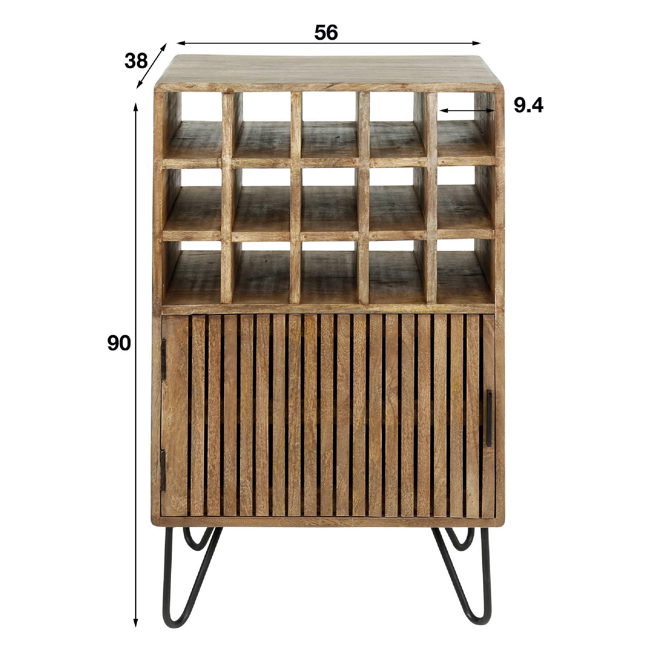 Milan mangohouten wijnkast afbeelding 3