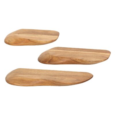 zwevende acaciahouten wandplanken set afbeelding 1