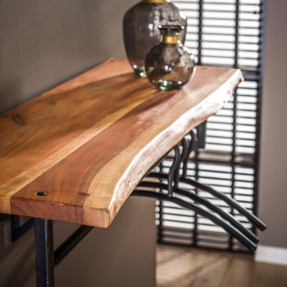 wandkapstok acaciahout met hoedenplank afbeelding 5