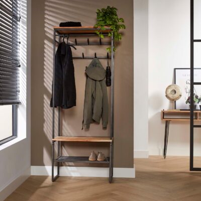 garderobekast met kapstok en schoenenrek afbeelding 3