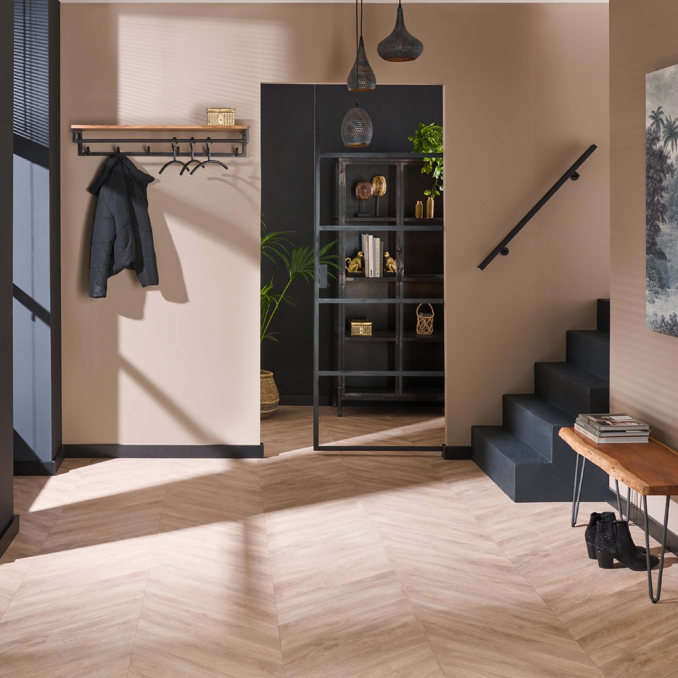 wandkapstok acaciahout met hoedenplank afbeelding 4