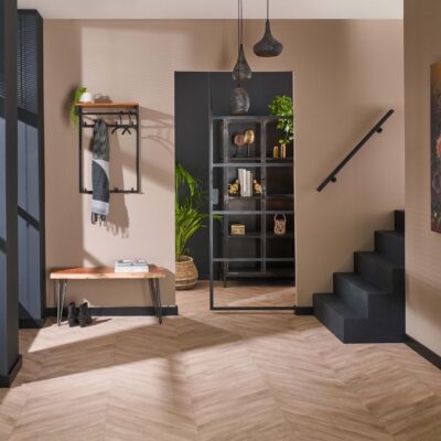 wandkapstok acaciahout met hoedenplank afbeelding 4