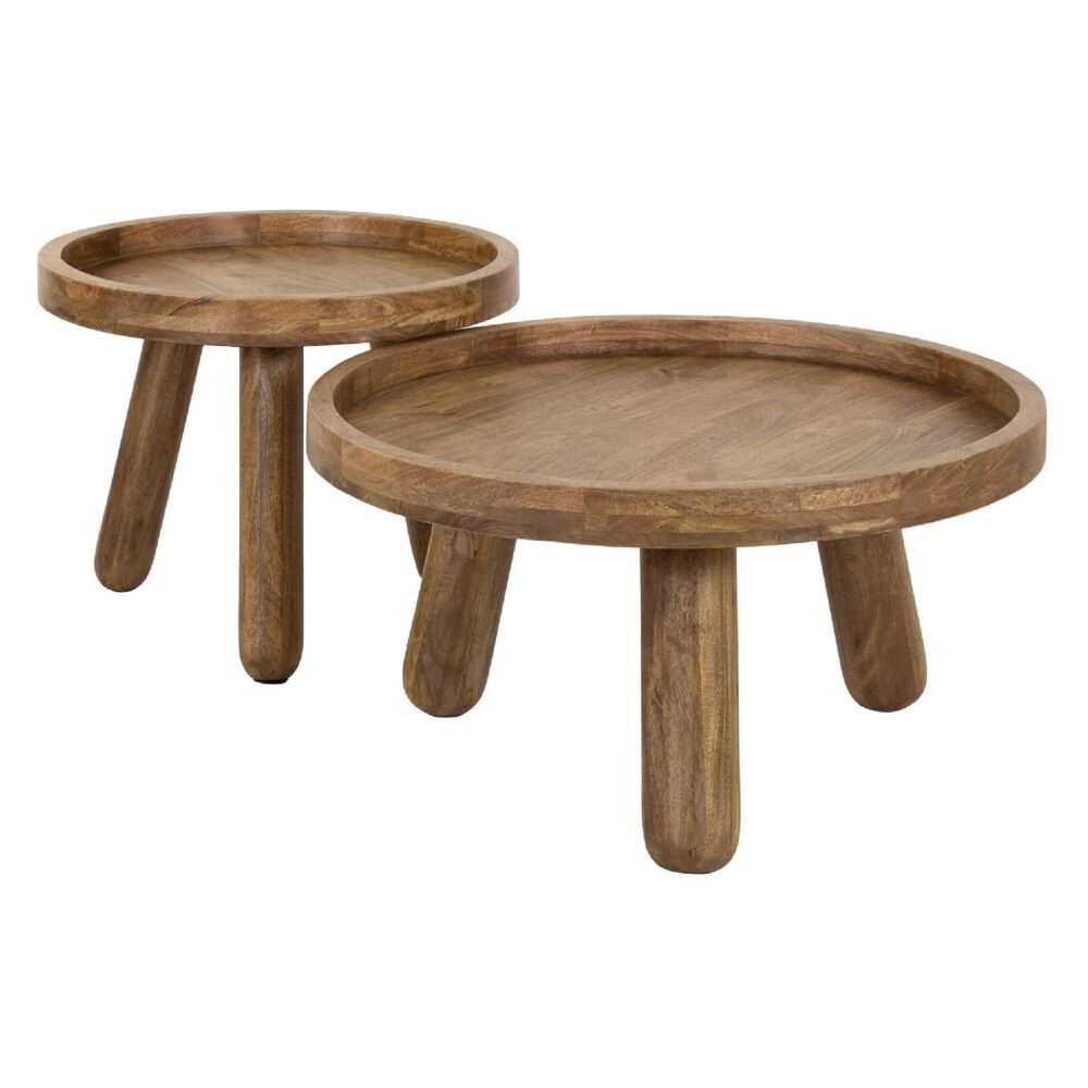 salontafel set mangohout zand afbeelding 1
