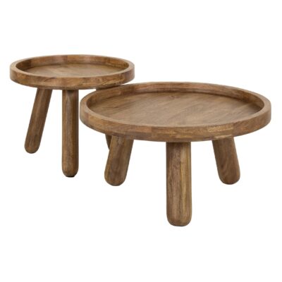 salontafel set mangohout zand afbeelding 1