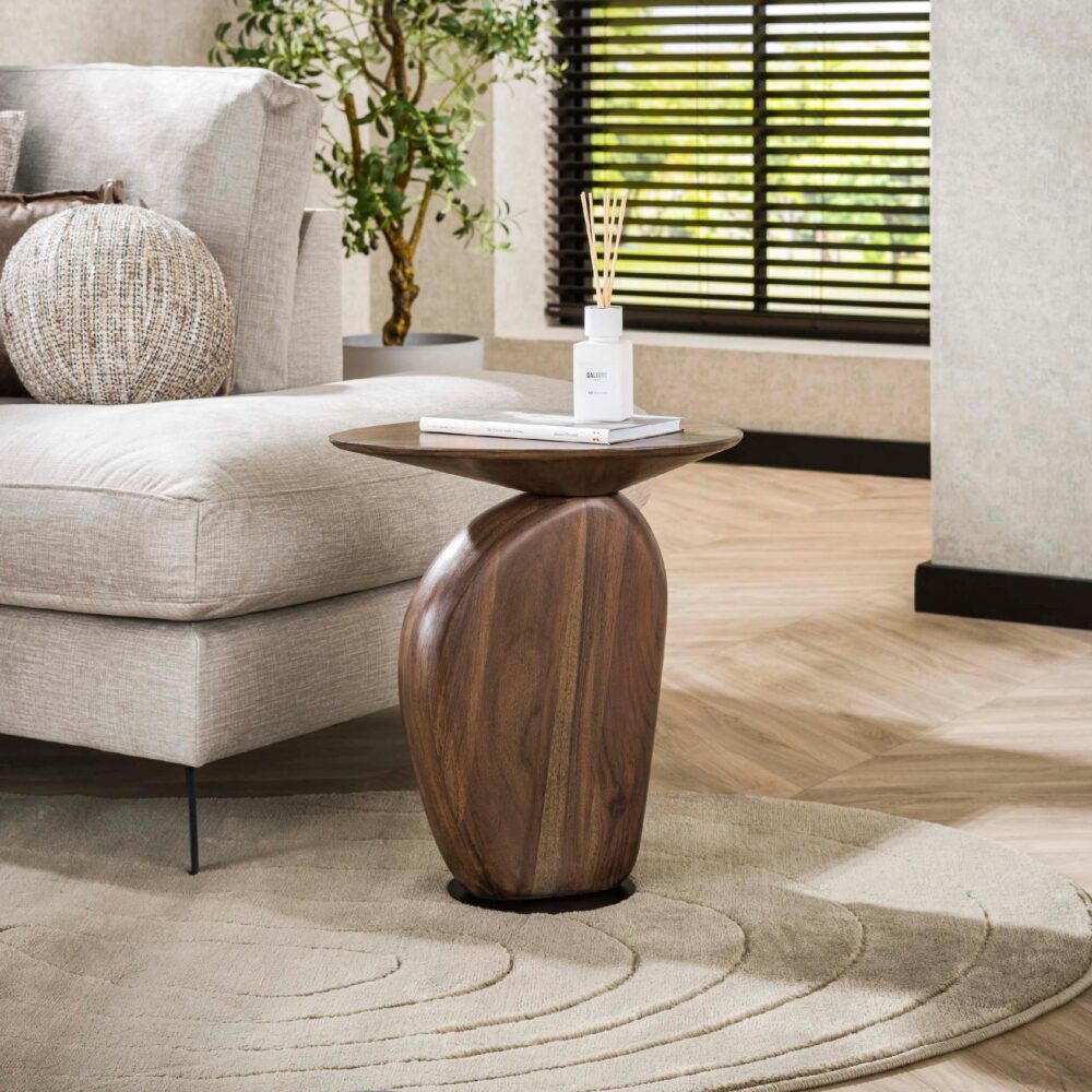 bijzettafel massief acaciahout bruin afbeelding 5