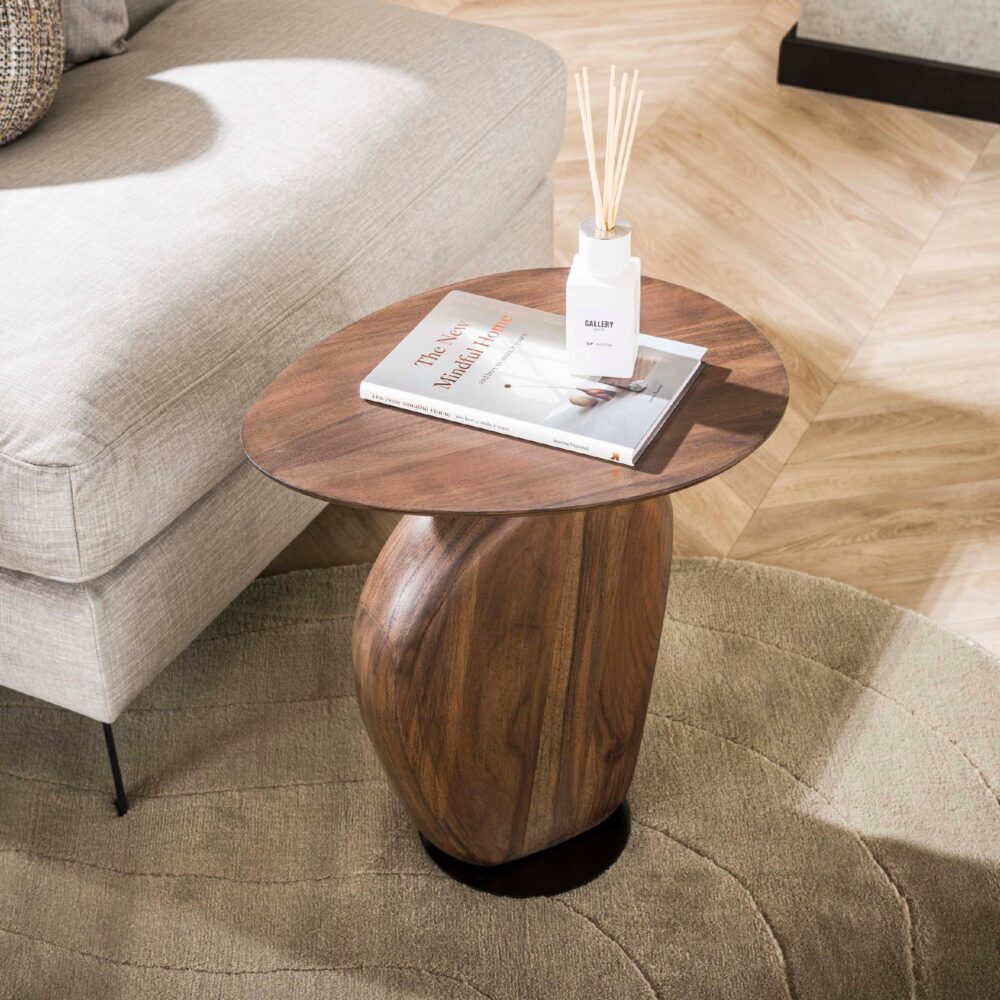 bijzettafel massief acaciahout bruin afbeelding 6