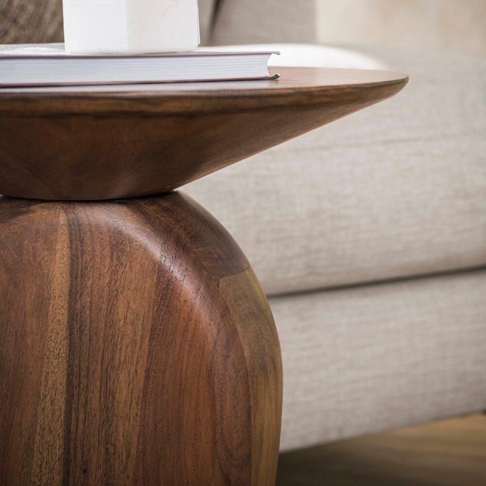 bijzettafel massief acaciahout bruin afbeelding 8