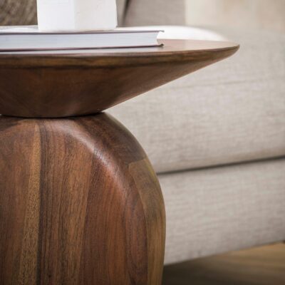 bijzettafel massief acaciahout bruin afbeelding 8