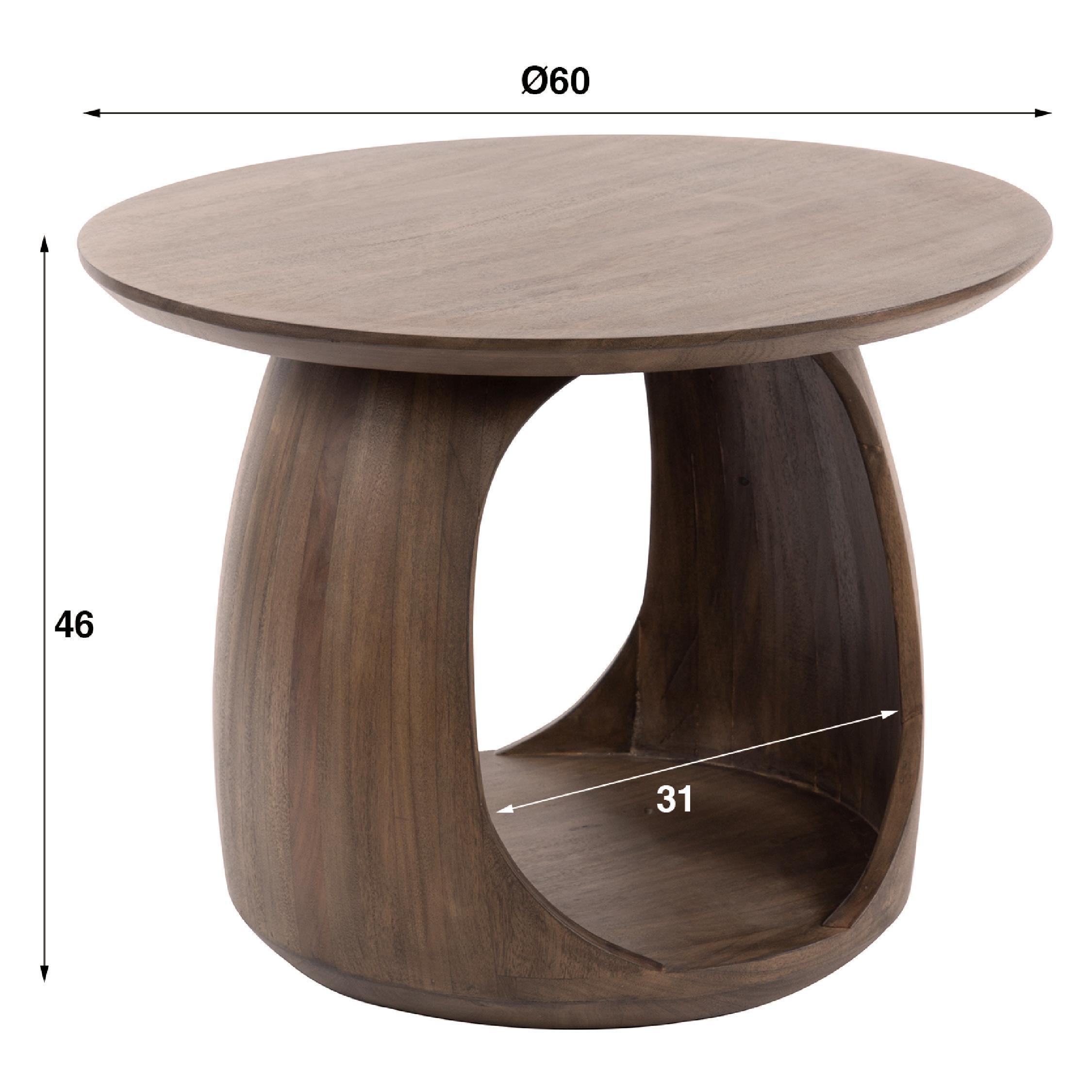 ronde houten bijzettafel Alya afbeelding 2