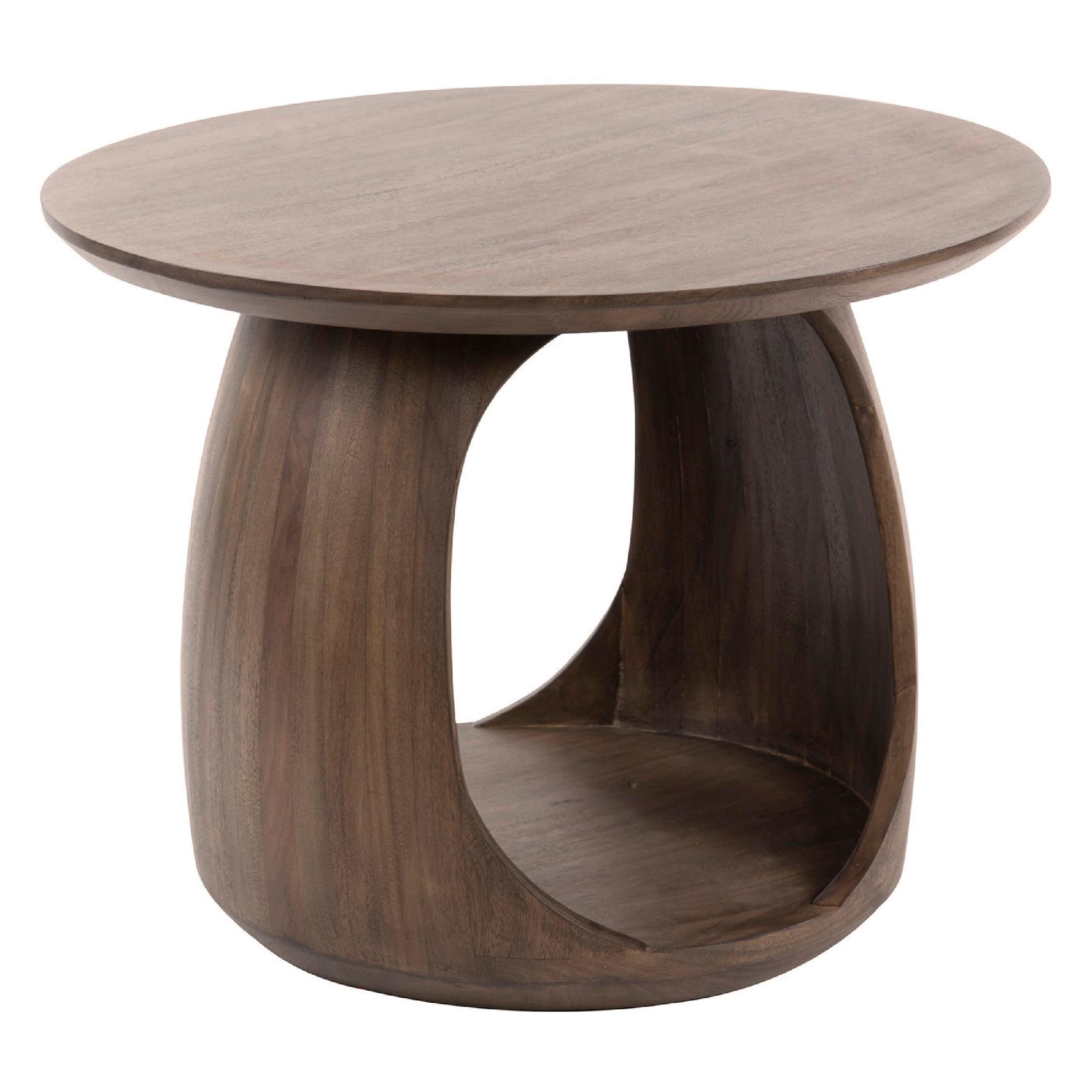 ronde houten bijzettafel Alya afbeelding 1