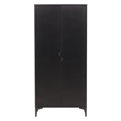 Fynn zwarte stalen kledingkast 2-deurs afbeelding 1