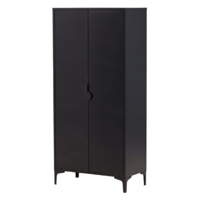 Fynn zwarte stalen kledingkast 2-deurs afbeelding 2