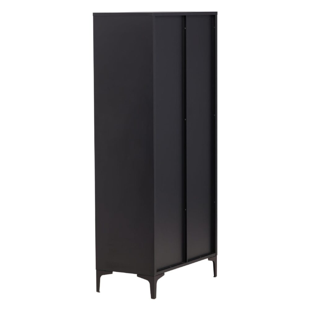 Fynn zwarte stalen kledingkast 2-deurs afbeelding 5