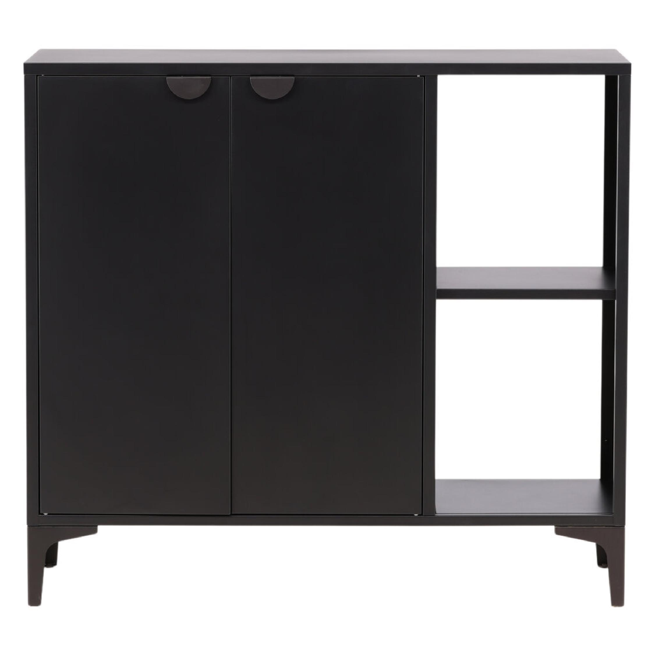 industriële zwarte wandkast Fynn afbeelding 1