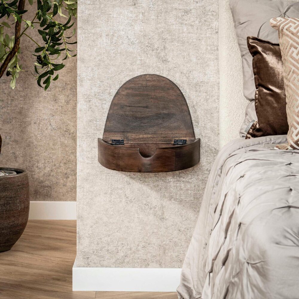 zwevende houten nachtkastjes set afbeelding 7